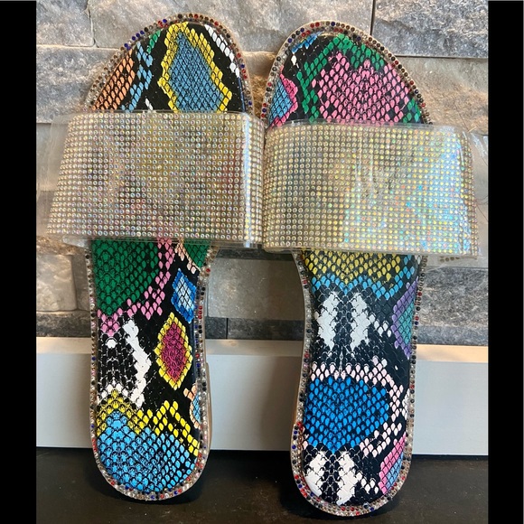 Studded Multi-Colored Sandals - Picture 1 of 3